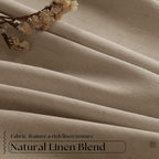 Light Brown Blackout Pinch Pleat Linen Curtains 105 Inches Long - Image 2