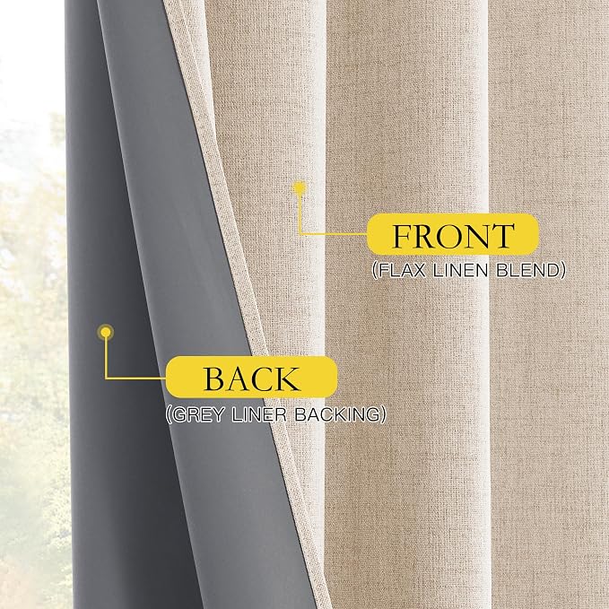 NICETOWN 100% Black Out Curtains 63 inch Long - Image 3