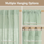 Fresh Green Linen Curtains 45 Inch Length - Image 3