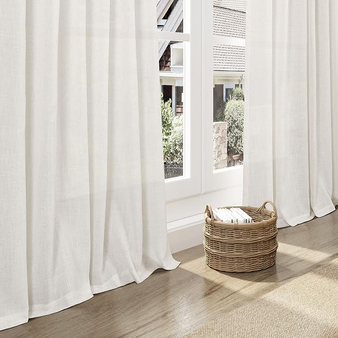 Cream Linen Curtains 89 Inches Long - Image 6