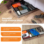 storageLAB Under Bed Storage Containers, Low Profile Underbed Organizers with Sturdy Handles, Dual Zippers, and Clear Windows, Ideal for Clothes, Pillows, and Blankets - 2 Pack, Low Profile, Gray