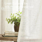 Natural Linen Blended Curtains for Living Room 120 Inch Semi Sheer | Light - Image 5