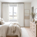 102 Inch Linen Pleat Neutral Semi Sheer Privacy Beige White Curtains 50x102 | - Image 8