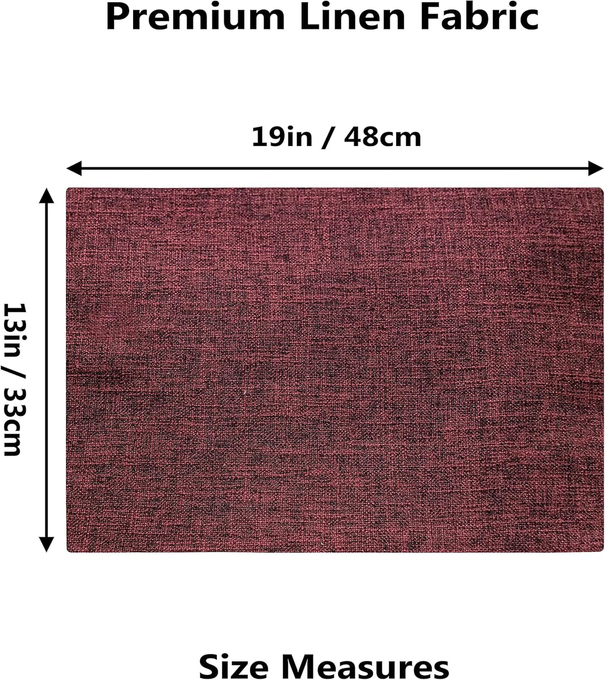 Home Brilliant Red Placemats for Holiday Linen Placemats Heat Resistant Dining Table Mats Kitchen Place Mats Dinner Decor, Set of 6, Wine Red