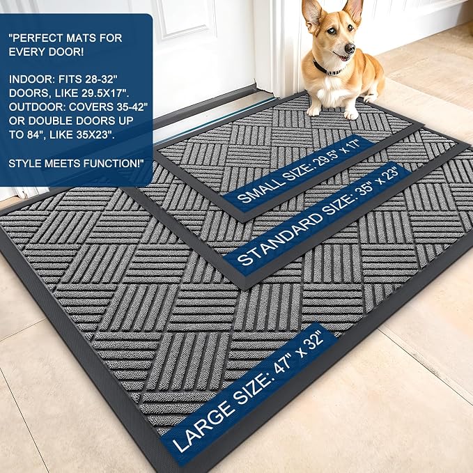 OLANLY Front Door Mat Outside Entrance 47x23, Waterproof Heavy-Duty Doormat | - Image 2