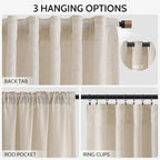 Extra Long Linen Curtains 122 Inch Length - Image 2