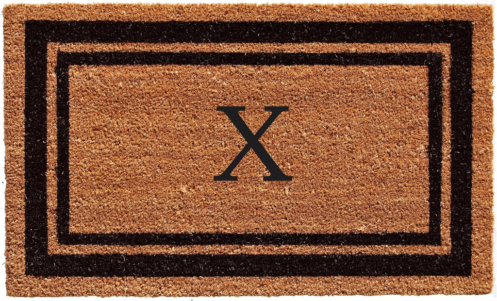 Calloway Mills 152962436X Black Border 24" x 36" Monogram Doormat, (Letter X)