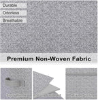 WUIKE Foldable Storage Bins with Lids, Storage Boxes with Handles, Closet Shelf Organizer, Fabric Storage Baskets for Bedroom, Decorative Storage Containers, Large, Ash Gray, 3-Pack