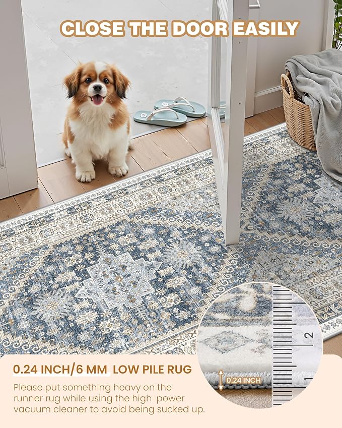 Washable Runner Rug 2.5x16, Non-Slip Long Kitchen Rugs, Soft Hallway Runner - Image 6
