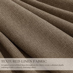 Latte Pinch Pleated 100% Blackout Linen Bedroom Curtains 86 Inch Length | - Image 5