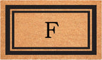 Calloway Mills 152962448 Black Border 24" x 48" Monogram Doormat (Letter F)