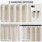 Birch Beige Linen Curtains 80 Inch Length - Image 2