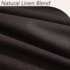 Cocoa Coffee 100% Blackout Linen Curtains 120 Inch Length 2 Panels Set - Image 3