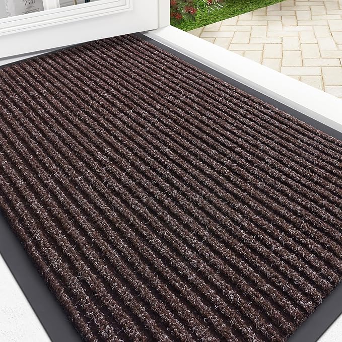 OLANLY Front Door Mat 35x23, Waterproof Heavy-Duty Indoor Outdoor Doormat | Tan by OLANLY