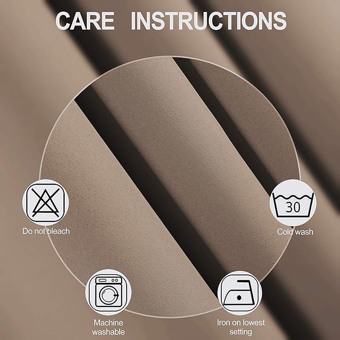 Cappuccino Thermal Blackout Curtains/42 x 72 Inch/Set of 2 Panels Room - Image 4