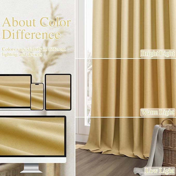 100% Blackout Curtains 102 Inch Length 2 Panels Set - Image 7