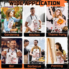 Happy Halloween Horror Apron Unisex, Adjustable Funny Kitchen Apron, Waterproof Scary Bloody Bib Aprons for Cosplay Party