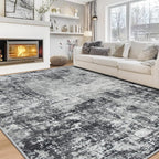 8x10 Area Rugs for Living Room Bedroom Dining Room Washable Black Grey | Soft by Aelenmu