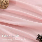Pink Linen Curtains 102 Inches Long Rod Pocket Back Tab Drapes 2 Panels Set - Image 5