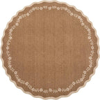 GarveeHome Round Rugs 6ft Scalloped Washable Circle Rug - Image 4