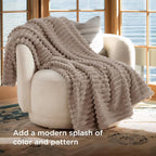 Bedsure Soft Twin Blanket for Bed Decor Gifts Light Brown 60"x80" | Birthday - Image 3