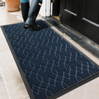 Yimobra Front Door Mat Outdoor Indoor 47x24, All-Season, All-Weather, Heavy Duty Welcome Door Mats Outside Entrance, Non Slip Porch Patio Entrance Mat, Blue