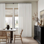 Farmhouse 126 Inch Pleat Thick Linen Beige White Semi Sheer Curtains 50x126 | - Image 8