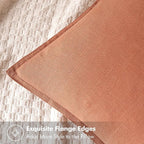 MIULEE Decorative Linen Euro Sham Pillow Covers 22x22 Inch Coral | Boho - Image 2