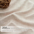 Unique Thick Natural Linen Pleat 86 Inch Curtains 2 Panels Set - Image 2