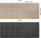 Myir JUN Placemats Dual Sided, Faux Leather Place Mats Set of 6 Indoor Placemat for Dining Table Outdoor Place Mat Manteles Individuales Square Non-Slip Washable Table Mats (Gray Beige, Set of 6)