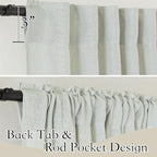 RYB HOME Linen Semi Sheer Curtains 63 inch Length - Image 2