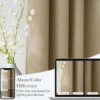 NICETOWN Faux Linen Oatmeal Blackout Curtains 84 inches Long - Image 3