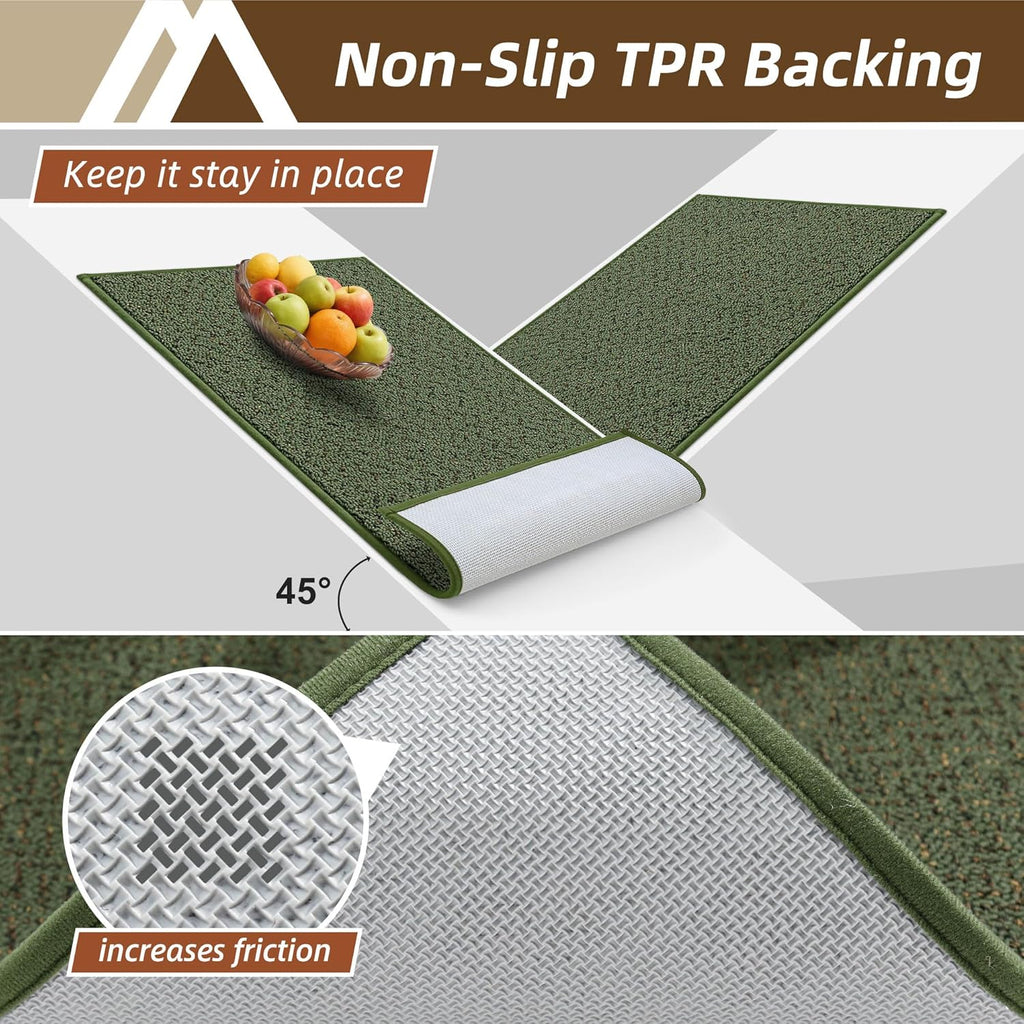 COSY HOMEER-Door-Mat 24"x36" Non Slip Absorbent Entryway Rugs Dirt Trapper Doormats Washable Entrance Mats Low Pile Welcome Floor Mat for Front Back Door and Entry Mats,Green