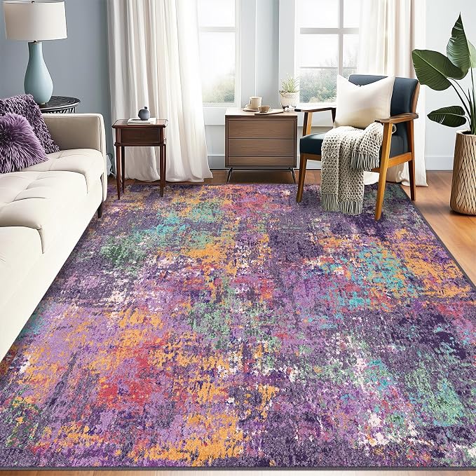 RELEANY Washable 6'x8' Abstract Area Rug by RELEANY