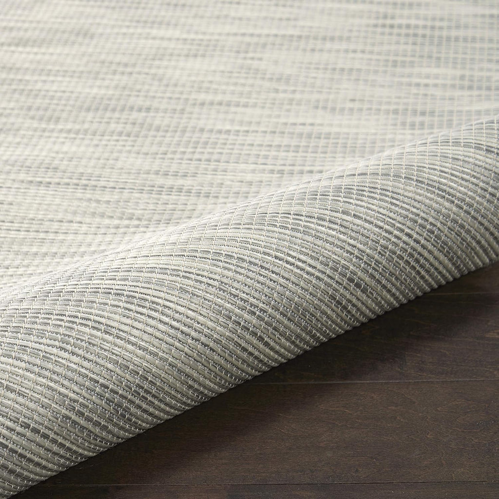 Nourison Positano Indoor/Outdoor Light Grey 2'2" x 8' Area Rug, Easy Cleaning, Non Shedding, Bed Room, Living Room, Dining Room, Backyard, Deck, Patio (2x8)
