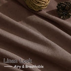 Mocha Mousse Curtains 90 Inch Length 2 Panel Set Back Tab Rod Pocket Linen Boho - Image 5