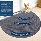 OLANLY Half Circle Front Door Mat 47x23, Waterproof Heavy-Duty Doormat | Grey - Image 2