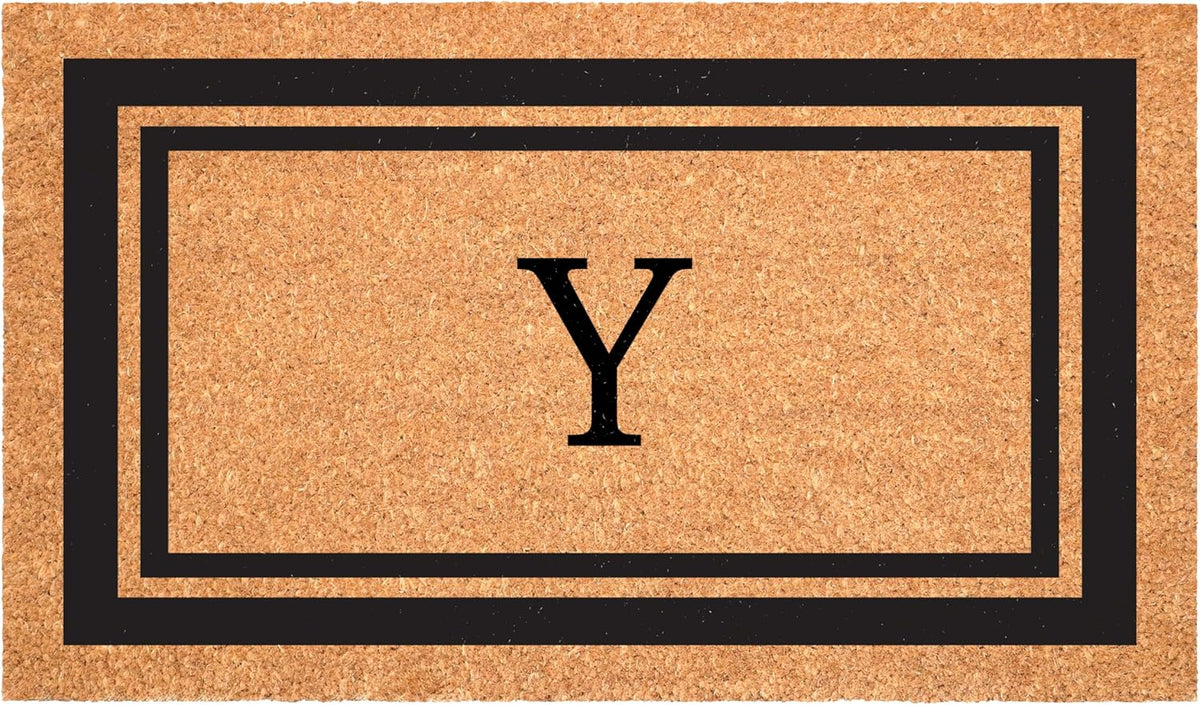 Calloway Mills 152961830Y Black Border 18" x 30" Monogram Doormat, (Letter Y)