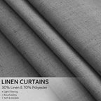 Blazer Grey Curtains Linen Blend Light Filtering Back Tab Curtain 84 Inches Long - Image 2
