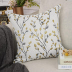 YOUR SMILE Classical Embroidery Jacquard Yellow/Gold Square Decorative Throw Pillow Case Cushion Cover 18x18 inch