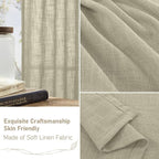 40 Inch Length Linen Curtains for Small Windows Over Silk 2 Panels | Semi Sheer - Image 6