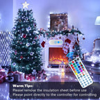 BrizLabs Christmas Fairy Lights - 66ft 200 LED Color Changing Fairy Lights with Remote, Plug-in RGB Rainbow Xmas Twinkle Light Indoor Purple Orange Starry Light for Xmas Halloween Home Party Wedding