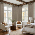 Deep Flax Linen Pinch Pleated 100% Blackout 92 Inch Curtains 2 Panels | Greige - Image 7