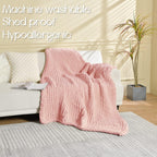 Maetoow Tighter Version Chenille Chunky Knit Blanket Throw 50×60 Inch, Handmade Warm & Cozy Blanket Couch, Bed, Home Decor, Soft Fleece Banket, Boho Thick Blankets and Giant Yarn Throws, Rose Pink