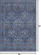 Dark Navy Blue Living Room Rug 5x7 Area Rug - Image 2