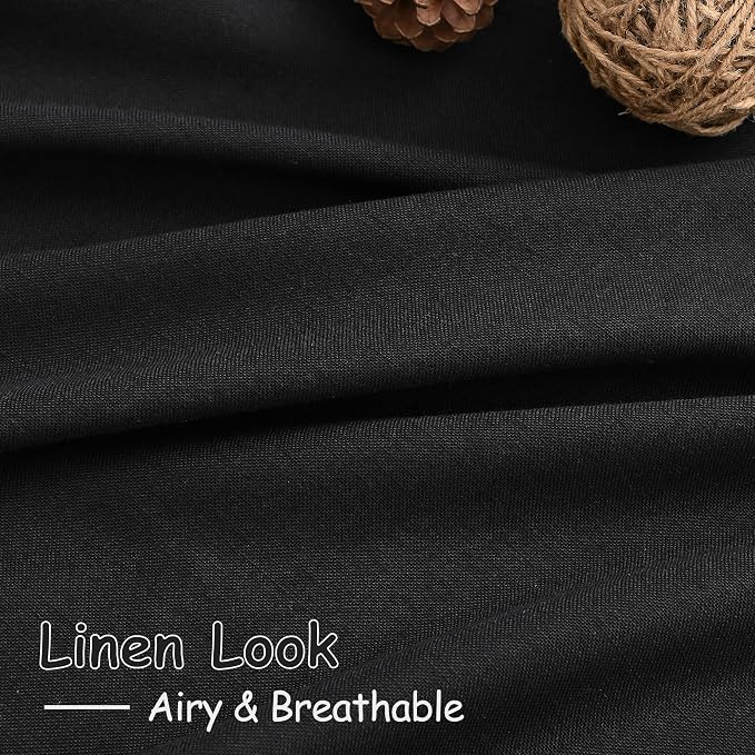 Long Black Curtain 105 inches Long 2 Panels Set - Image 6