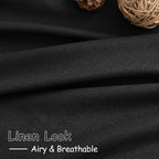 Black Sheer Linen Curtains 70 Inch Length - Image 2
