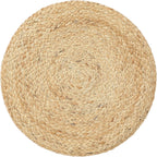 REDEARTH · Cylindrical Pouf Foot Stool Ottoman - Jute Braided Pouffe Poof Accent Sitting Footrest for Living Room, Bedroom, Nursery, Patio, Lounge Set of 2 (Natural Teal, 14.5"x14.5"x16")