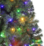 7.5ft Prelit Christmas Tree - Fluffy Fraser Fir with 600 Multicolor Lights & 9 Modes, Hinged Branches & 1300 Tips, Artificial Christmas Tree Includes Stand with Foot Switch for Holiday Home Decor