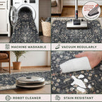 Black Farmhouse Washable 8x10 Area Rugs - Image 4